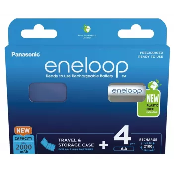 Akumulátory PANASONIC ENELOOP AA 2000 mAh 4 ks + puzdro (BK-3MCDE/4CP+CASE)