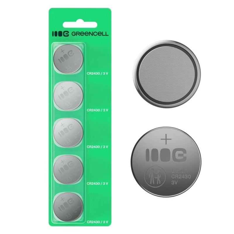 Gombíková batéria Green Cell CR2430 3V — balenie 5 ks