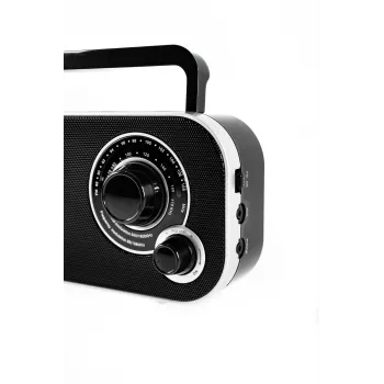Prenosné rádio Camry CR 1140b — AM/MF, sivá, sieťové alebo batériové napájanie, kompaktné 280×65×113 mm