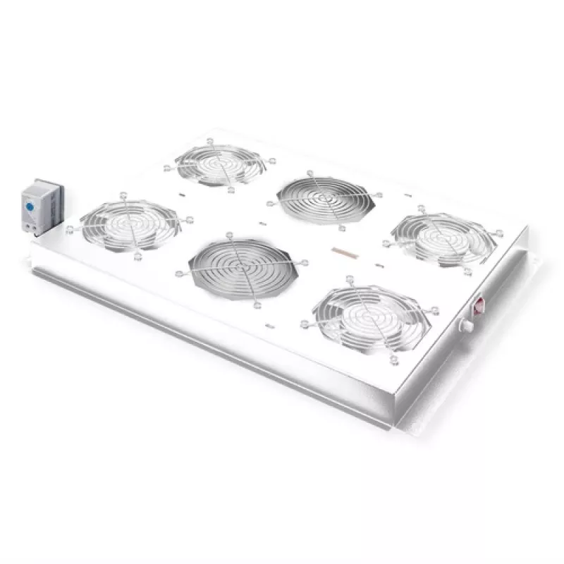 ROLINE 19-palcová strešná ventilátorová jednotka s termostatom, 4 ventilátory, oceľové puzdro, sivá
