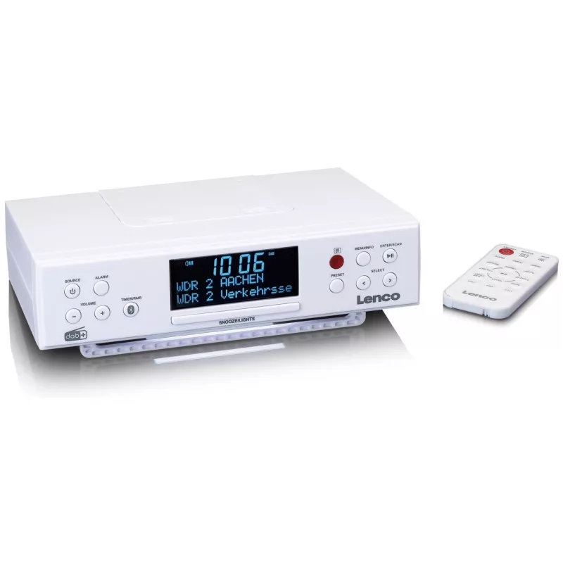 Lenco KCR-190WH kuchynské rádio pod skrinku s PLL FM, DAB+ a Bluetooth, biele