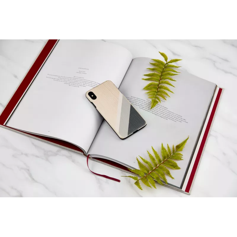 Puzdro na telefón man and wood pre iPhone XS Max — sivý oblek, čierna