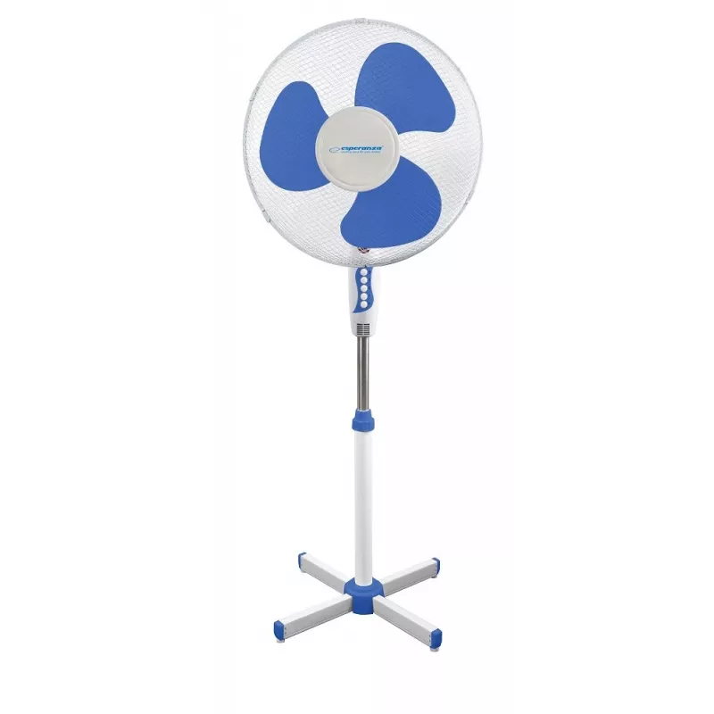 Domáci ventilátor ESPERANZA EHF001WB — 40 cm, 3 rýchlosti, stojanový, výškovo nastaviteľný, oscilačný