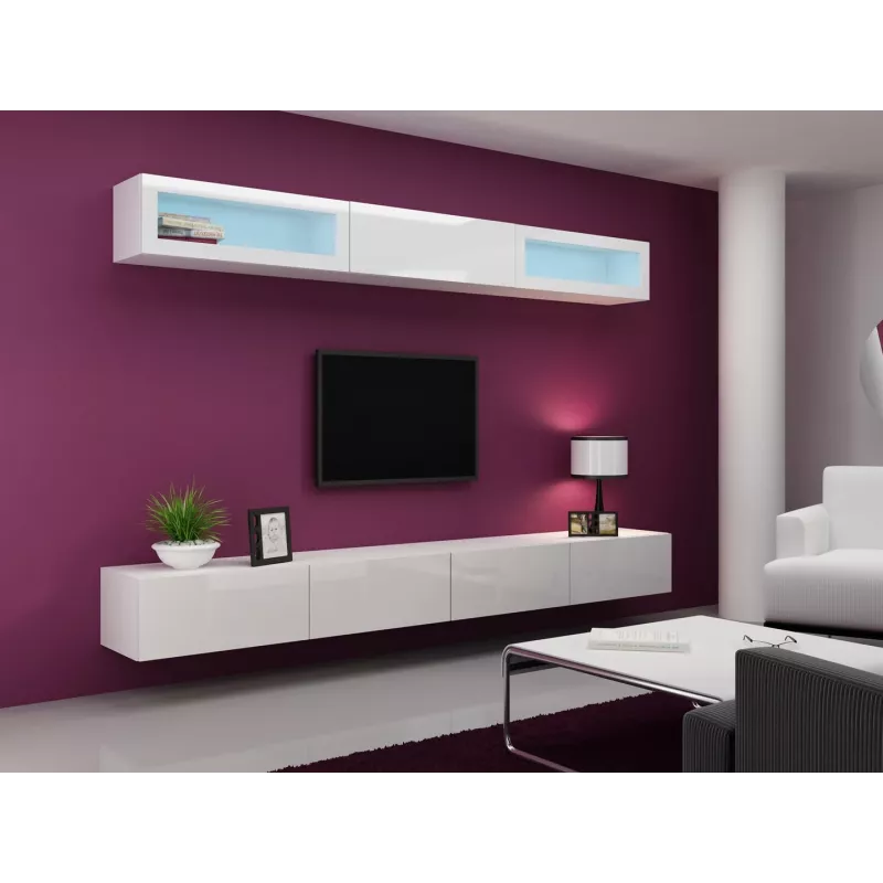 Cama obývacia zostava VIGO 11 biela/biela lesk