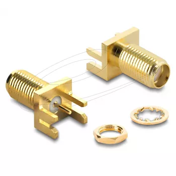Adaptér DELOCK SMA gender changer 67412, SMA na SMA, pozlátený