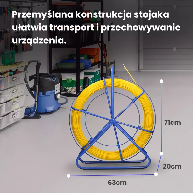 Extralink tyč na ťahanie káblov Pilot 6mm 200m optické vlákno FRP žltá