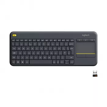 Logitech Wireless Touch Keyboard K400 Plus - klávesnica - bezdrôtová - 2,4 GHz - švajčiarska - čierna