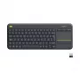 Logitech Wireless Touch Keyboard K400 Plus - klávesnica - bezdrôtová - 2,4 GHz - švajčiarska - čierna