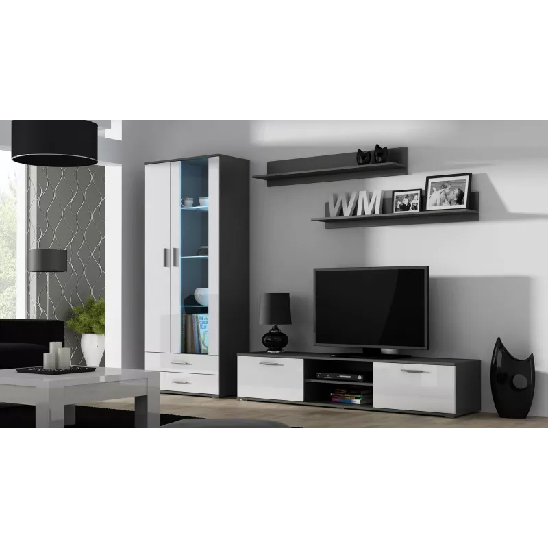 Cama TV stojan SOHO 180 sivý/biely lesklý