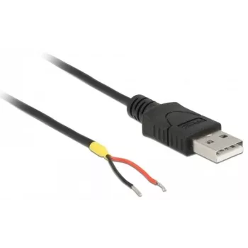 Delock kábel USB2.0 Type-A konektor samec > 2 x otvorené konce kábla - 1,5 m - čierny (85664)