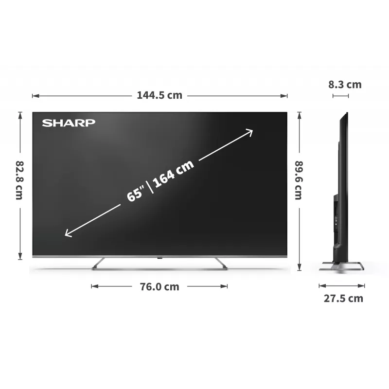 Sharp 4K Ultra HD QLED MiniLED TV | 65JP7265E | 55 | Smart TV | Google TV | UHD