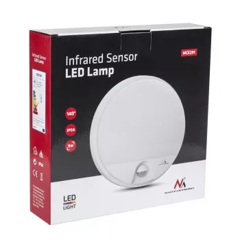 LED lampa MACLEAN MCE291W s IR pohybovým senzorom, 10 W, 3000 K