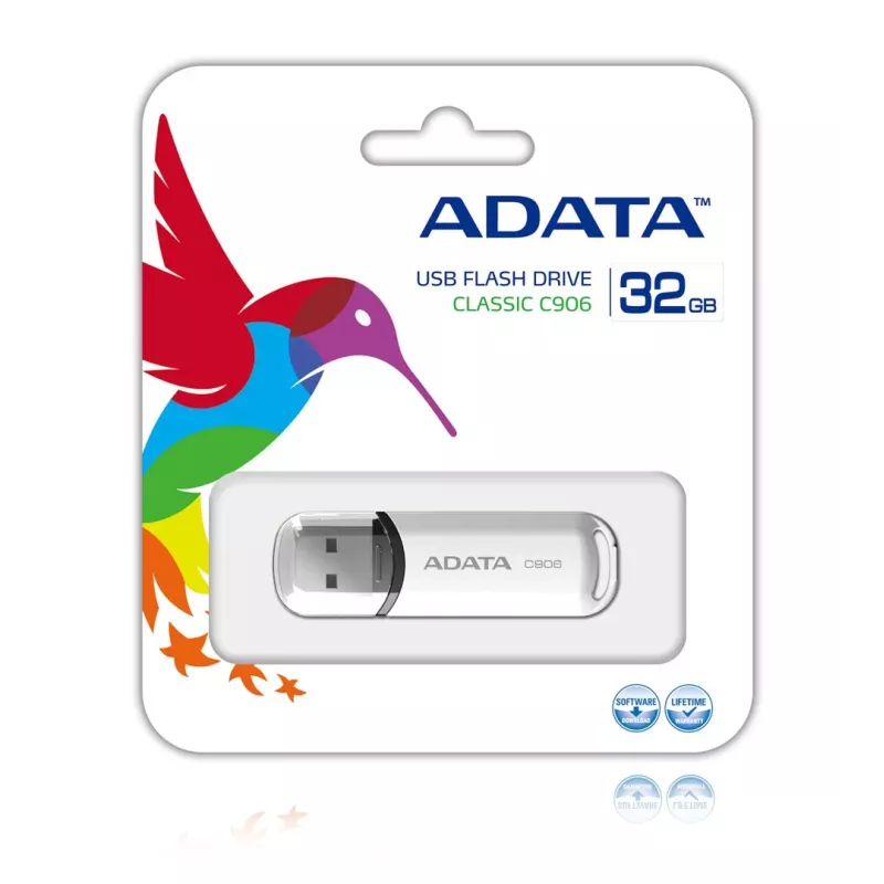 ADATA Classic Series C906 - USB kľúč - 32 GB - USB 2.0 - biela