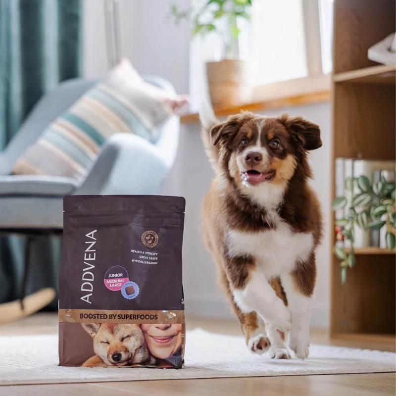ADDVENA Boosted by superfoods Junior Medium/Large Beef - suché krmivo - 10kg