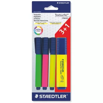 Zvýrazňovač Staedtler Textsurfer classic 364 4 kusy klinový hrot zelená ružová biela