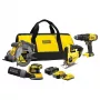 STANLEY sada elektrického náradia SFMCK412MDS-QW — 4-dielna sada s lítiovo-iónovou batériou
