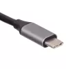 Akyga AK-AD-66 USB-C hub s 3x USB 3.0 a Gigabit Ethernet, 15 cm, čierny