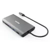 UNITEK uHUB O8+ káblový USB 3.2 Gen 1 Type-C hub, sivý, 100W Power Delivery