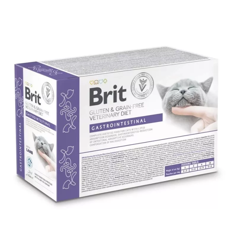 BRIT Veterinary Gastrointestinal Lamb - mokré krmivo pre mačky - 12x85g