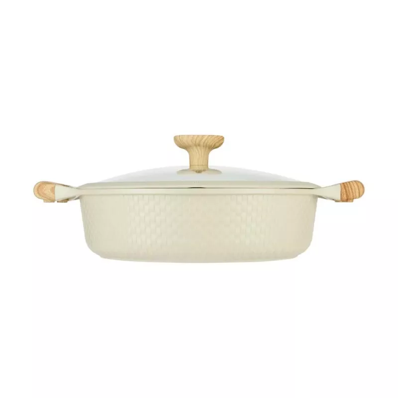 Plochý hrniec D28cm 4,1L/beige