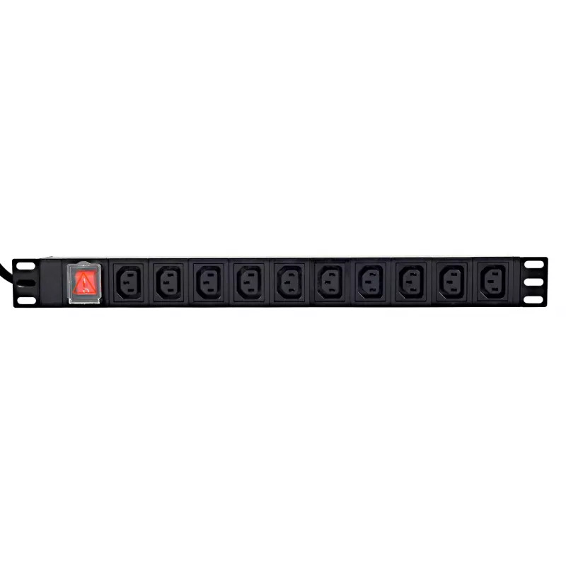 Rozvodná jednotka GEMBIRD EG-PDU-10C132C19 — 10x C13 zásuviek, 1HE rack, 16A C19 vstup, 2 m kábel, 3500 W