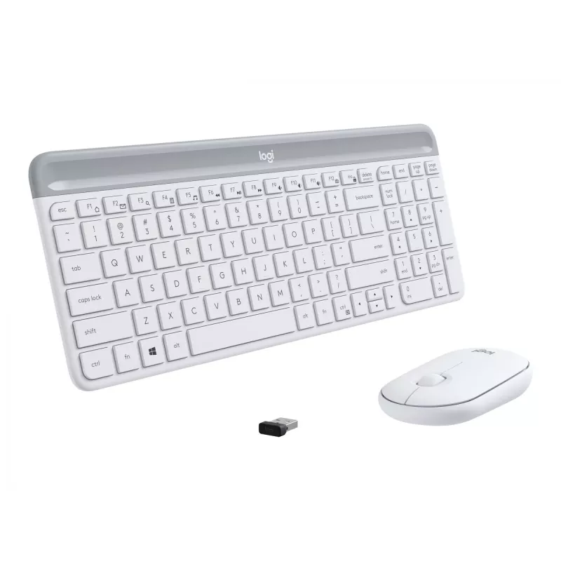 Logitech Slim Wireless Combo MK470 - sada klávesnica-myš - bezdrôtová - 2,4 GHz - španielska - Off-White (920-009199)