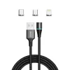 Savio CL-152 USB kábel 1 m USB 2.0 USB C Micro USB A/Lightning čierny