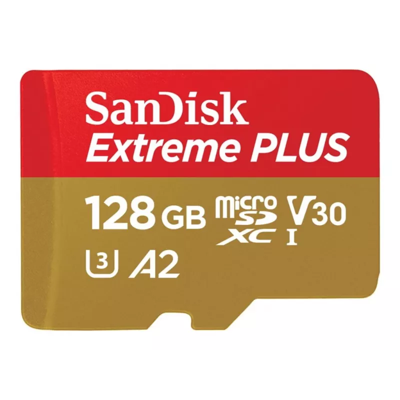 Western Digital Extreme Plus Microsdxc 128GB+SD adaptér 200MB/S 90MB/S A2 C10 V3 (SDSQXBD-128G-GN6MA)