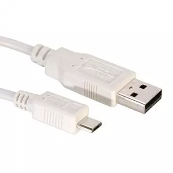 Value USB kábel USB 2.0 USB-A konektor samec, USB Micro-B konektor samec 3,00 m biely tienený 11.99.8755