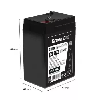 UPS batéria uzavretá olovená Green Cell AGM6V5AH-J 6 V 5 Ah
