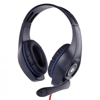 Káblový herný headset GEMBIRD GHS-05-B, okolo uší, 20–20000 Hz, 2 m kábel, 250 g, čierna/modrá