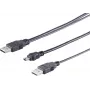 ShiverPeaks 77151 Kábel USB Mini-B na 2x A Y-kábel, 1 m, čierny