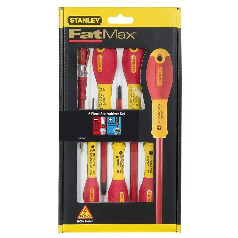 Izolovaný plochý Pozidriv set Stanley FATMAX 0-65-443