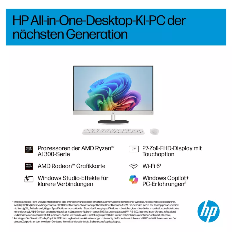 HP All-in-One PC (kompletné riešenie) 27-ct2073ng AMD Ryzen AI 7-350 512GBSSD 16GB biela (27-ct2073ng)