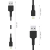 AUKEY CB-AL05 nylonový kábel Lightning na USB-A MFi, 2 m, čierny
