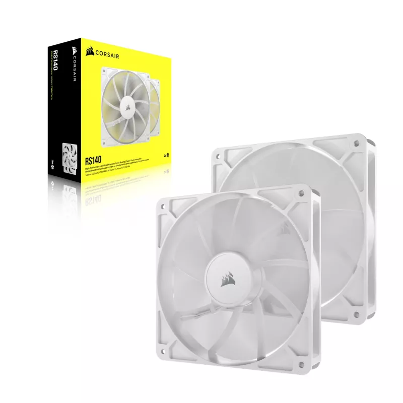 Corsair RS140 Dual Pack skrinkové ventilátory, 140 mm, biele, CO-9050195-WW