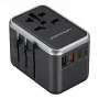 Vention cestovný adaptér a nabíjačka GaN 65 W, 2x USB-A 2x USB-C, čierna
