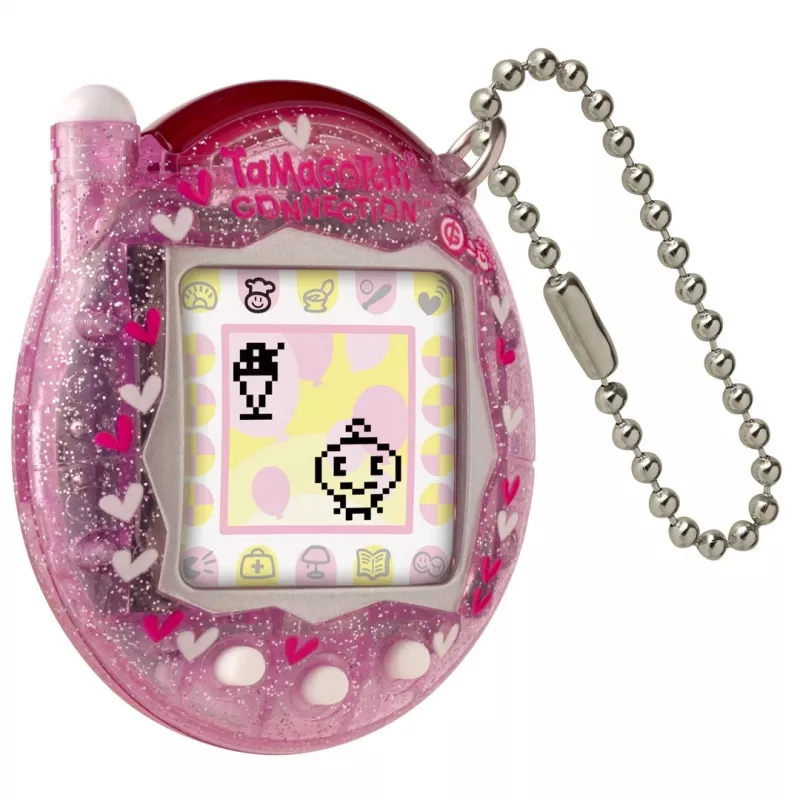 Digitálne prenosné zvieratko Bandai Tamagotchi Connection Pink Glitter — virtuálna hračka so zvieratkom