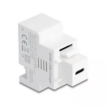 DELOCK Keystone modul s USB‑C PD 20W nabíjacou zásuvkou, biely