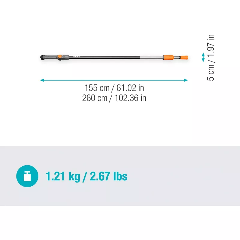 Teleskopická násada Gardena Cleansystem M-XL, 155–260 cm