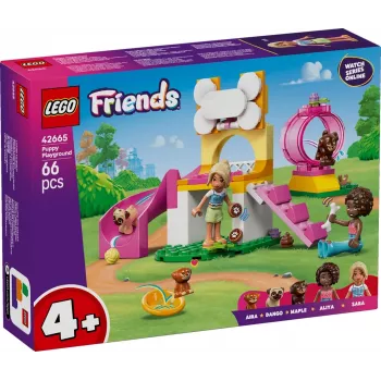 Stavebná hračka LEGO Friends Ihrisko pre šteniatka sada 42665, 66 dielov, 2 minifigúrky, vek 4+