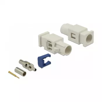 Koaxiálny konektor samec DELOCK 89756 — FAKRA B konektor samec, pozlátené kontakty, 9,4×25,6×7,4 mm
