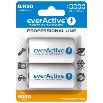 Nabíjateľná batéria everActive EVHRL20-10000 D NiMH 1,2 V 2 ks