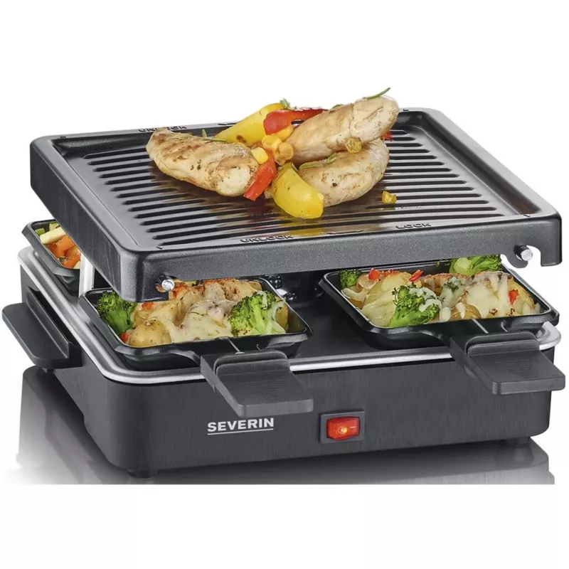 Severin Mini Raclette Gril 4 malé nepriľnavé panvičky 600 W