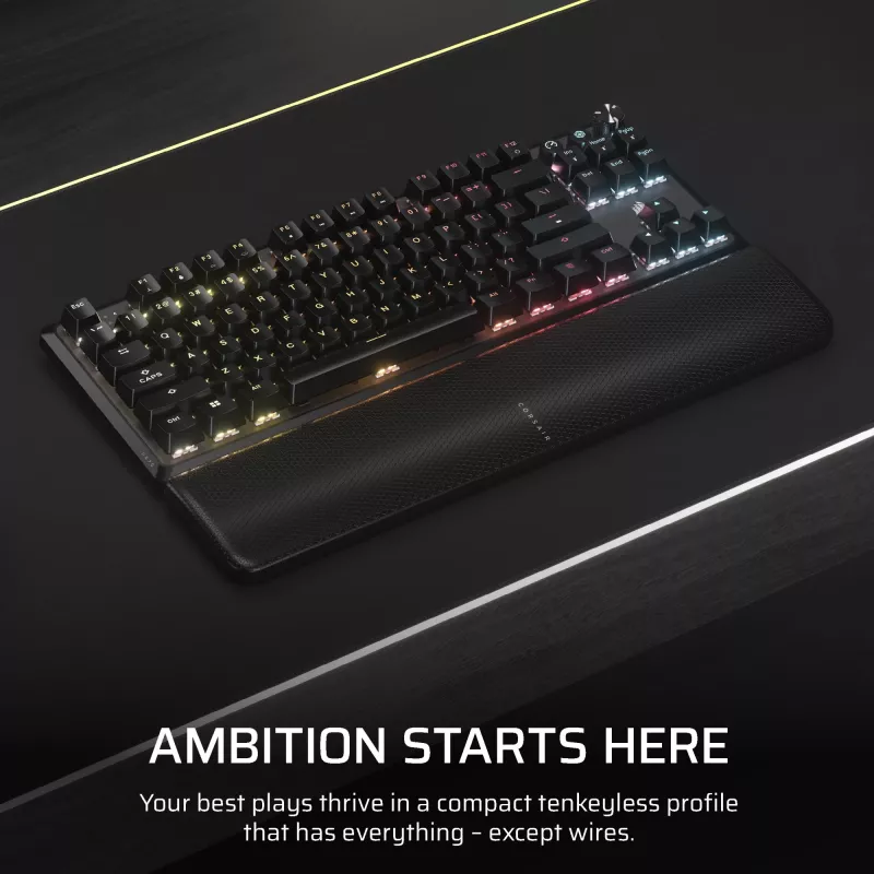 Corsair K70 CORE TKL klávesnica herná USB + RF Wireless + Bluetooth QWERTZ nemecká čierna