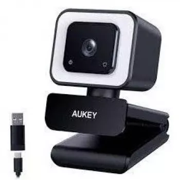Aukey PC-LM6 Stream Series s kruhovým svetlom Full HD webkamera so snímačom 1/3-CMO čierna