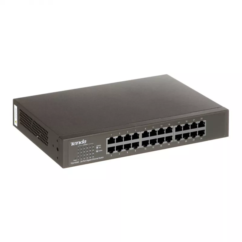 Neupravovaný switch TENDA TEG1024D 24-port Gigabit Ethernet, 48 Gbps, 8000 MAC tabuľka, modrý