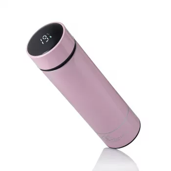 Extralink Smart Travel Mug ružový, termoska s LED displejom