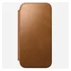 Mobilné folio puzdro Nomad Modern Leather Folio pre iPhone 17 Pro Max – Tan, vhodné pre obrazovku do 17,5 cm (6,9 palcov), 4 priehradky na karty