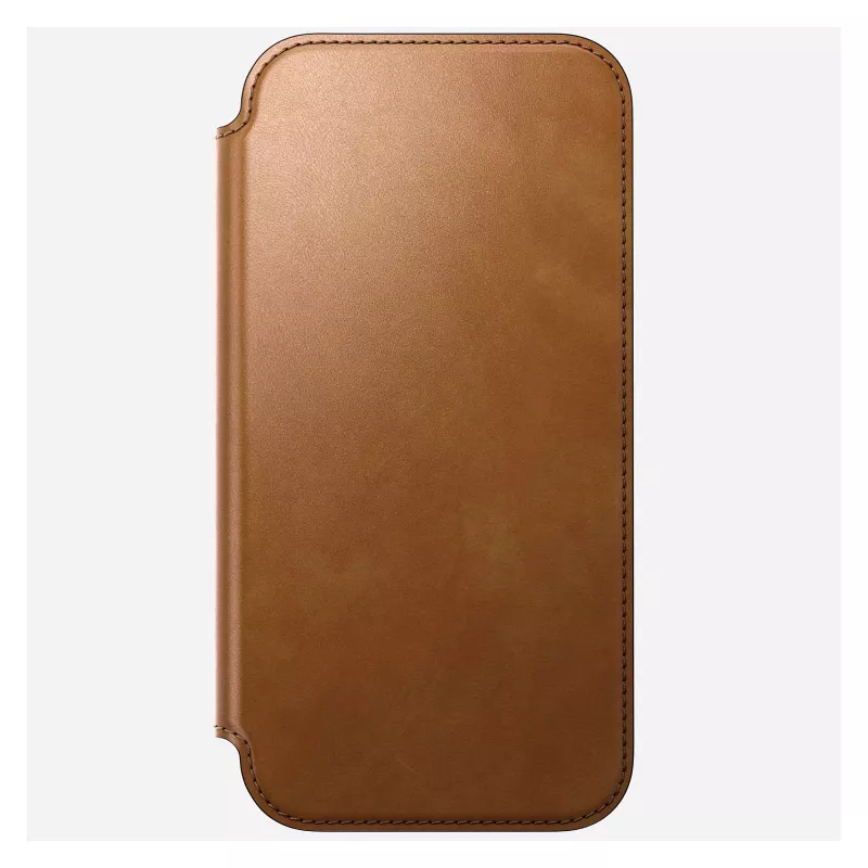 Mobilné folio puzdro Nomad Modern Leather Folio pre iPhone 17 Pro Max – Tan, vhodné pre obrazovku do 17,5 cm (6,9 palcov), 4 priehradky na karty